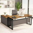 thumbnail image 1 of Tribesigns L-Shaped Computer Desk, 55 inch Executive Desk Business Furniture with 39” File Cabinet, 1 of 7