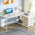 thumbnail image 1 of Tribesigns L Shaped Computer Desk, 59" Modern Reversible Office Corner Desk for Home Office, White, 1 of 8