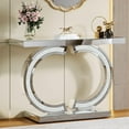 thumbnail image 1 of Tribesigns Mirrored Console Table, Modern Silver Entryway Table with Sparkling Crystal Inlays, 1 of 7