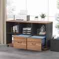 thumbnail image 1 of Tribesigns Mobile Lateral File Cabinets with 2 Drawers and 4 Storage Cubes (Brown and Black), 1 of 5