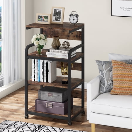 Tribesigns Mobile Printer Stand with 4 Wheels & 4 Storage Shelves