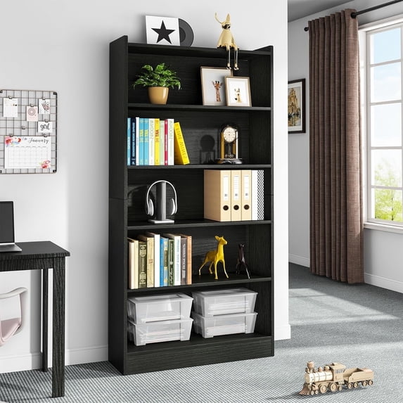 Tribesigns Modern 6-Tier White Library Bookshelf with Storage Shelves