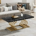 thumbnail image 1 of Tribesigns Modern Coffee Table, 47 Inch Faux Marble Cocktail Table with Geometric Frame for Living Room, 1 of 7