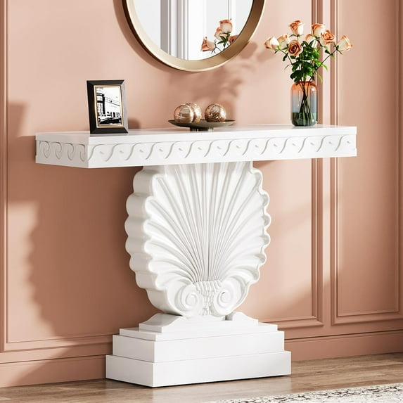 Tribesigns Modern Console Table for Entryway, White Entryway Table for Living Room Hallway Entrance, Contemporary Wood Narrow Sofa Table Accent Table