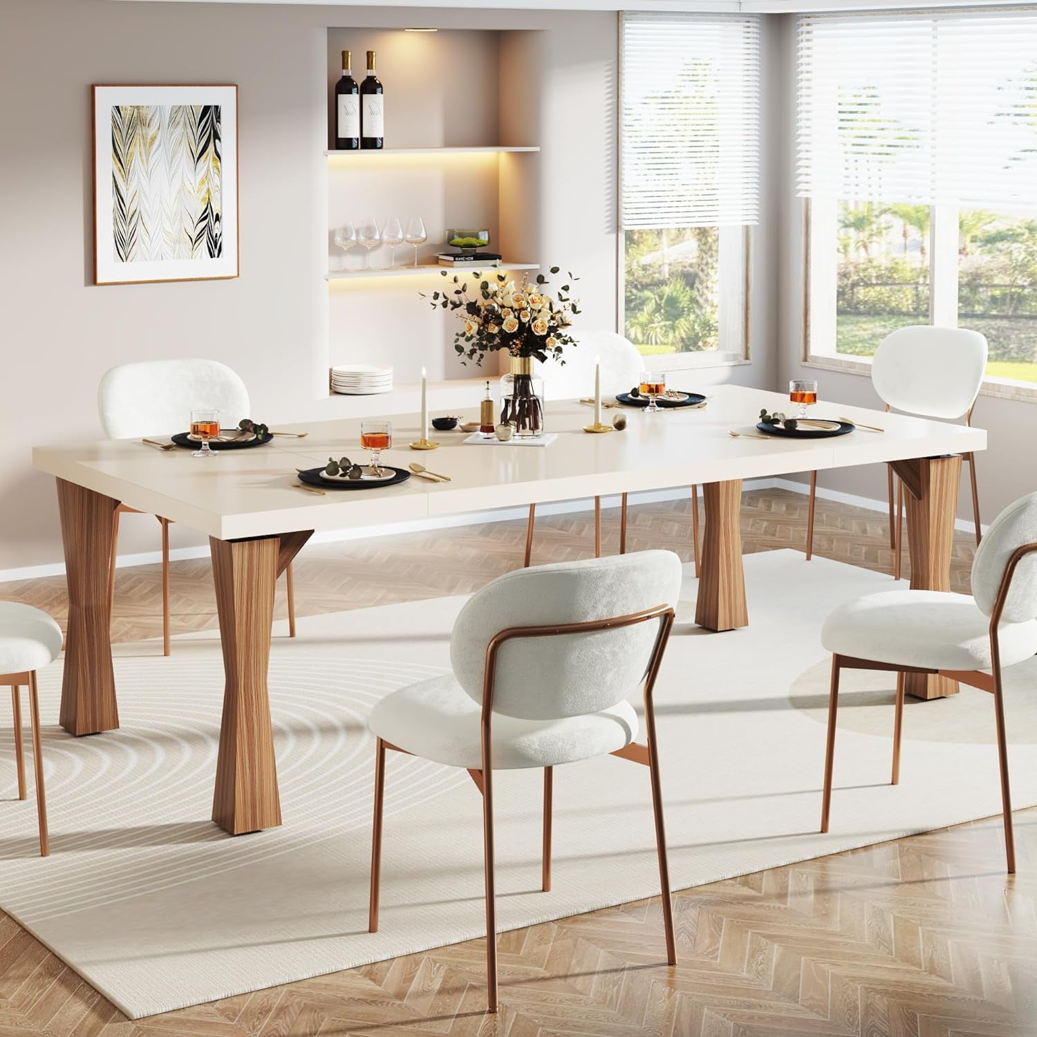 Large white kitchen table hotsell