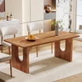 thumbnail image 1 of Tribesigns Modern Dining Table for 6 to 8 People, 71" Large Kitchen Dining Table with Wood Pedestal Base, Rectangular Long Dinner Table for Kitchen, Dining Room, Living Room, Rustic Brown, 1 of 7