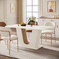 thumbnail image 1 of Tribesigns Modern Dining Table for 4-6, 55-Inch White Kitchen Table with U-Shaped Base, Wood Dinner Table for Kitchen Dining Room Apartment, White, 1 of 7