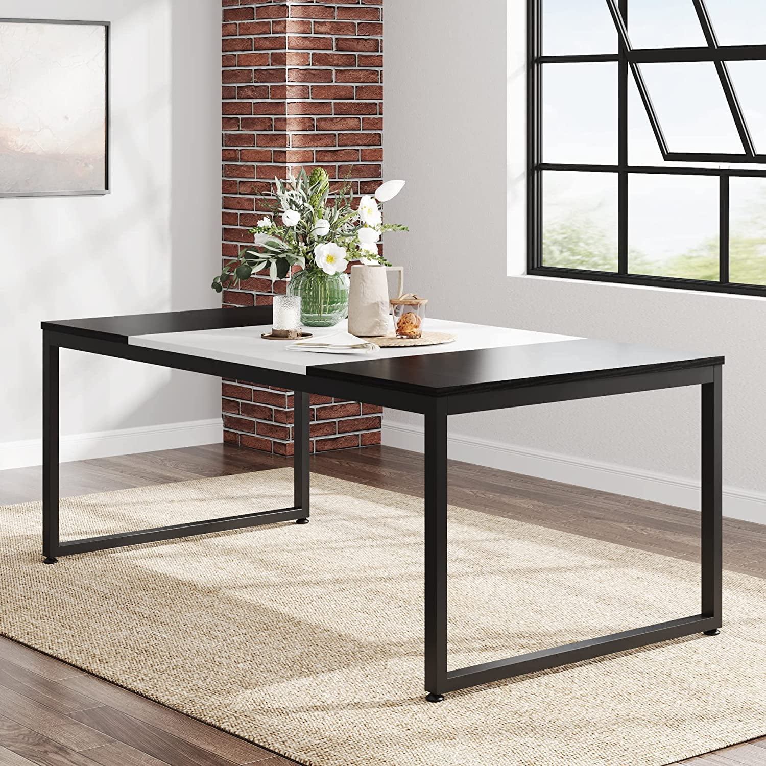 Modern black 2024 wood dining table