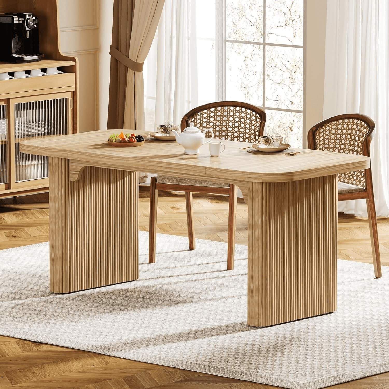 Tribesigns Modern Dining Table for 6 People, 63-Inch Kitchen Table with ...
