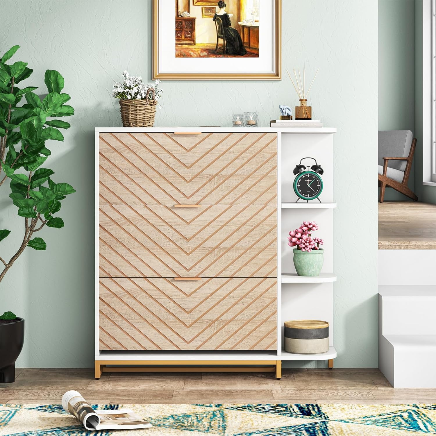 Tribesigns Modern Entryway Shoe Storage Slim,Shoe with