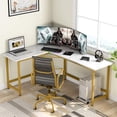 thumbnail image 1 of Tribesigns Modern L-Shape Desk, Corner Computer Desk with Large Working Space and CPU Stand, 1 of 5