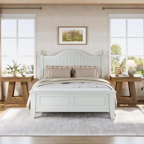 Tribesigns Modern Nightstand, 2-Tier Wooden Bedside Table with Trapezoid Base for Living Room Bedroom (2, Brown)