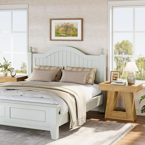 Tribesigns  Modern Nightstand, Wooden Bedside Table with 2 Tier Storage, Small Night Table for  Bedroom