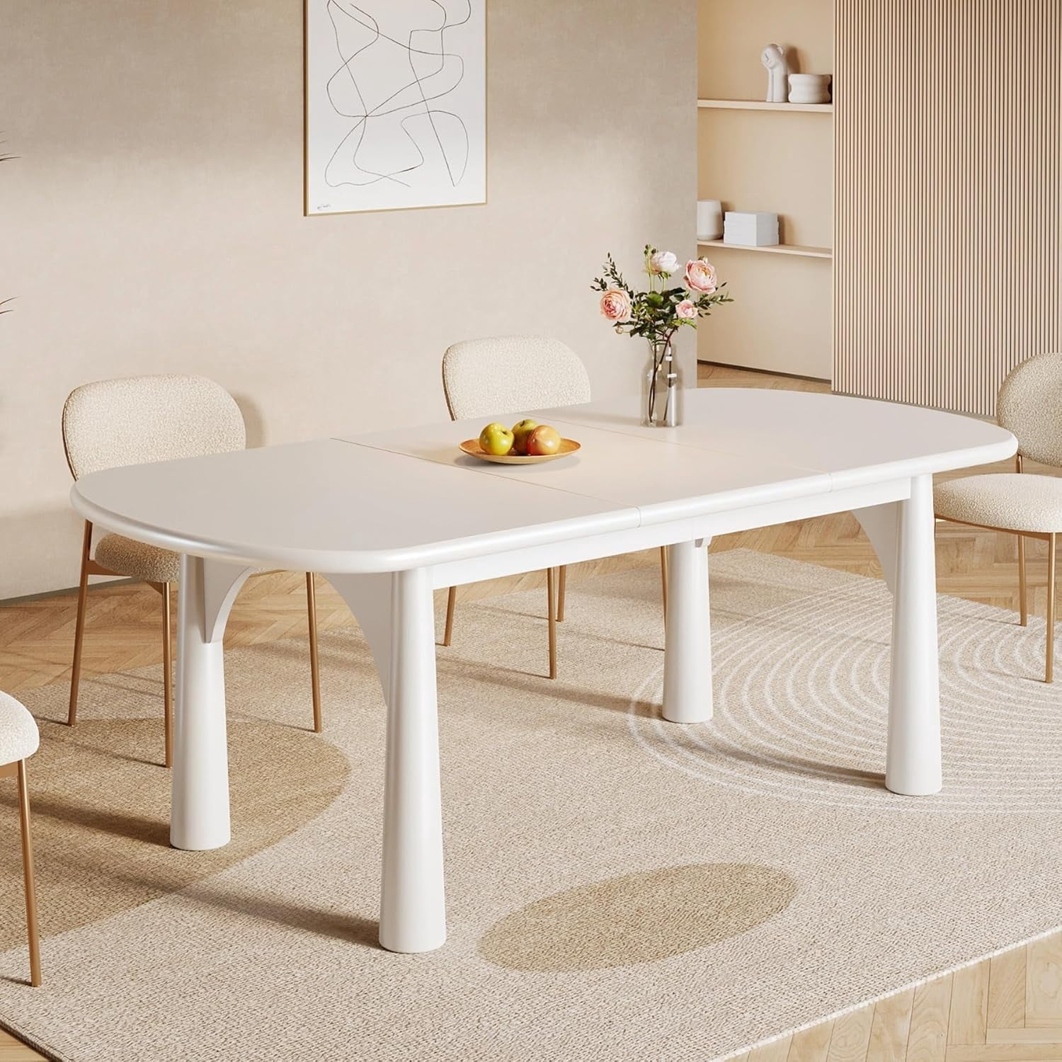 Tribesigns Oval Dining Table for 4-6 People, 63" Modern Wooden Kitchen ...