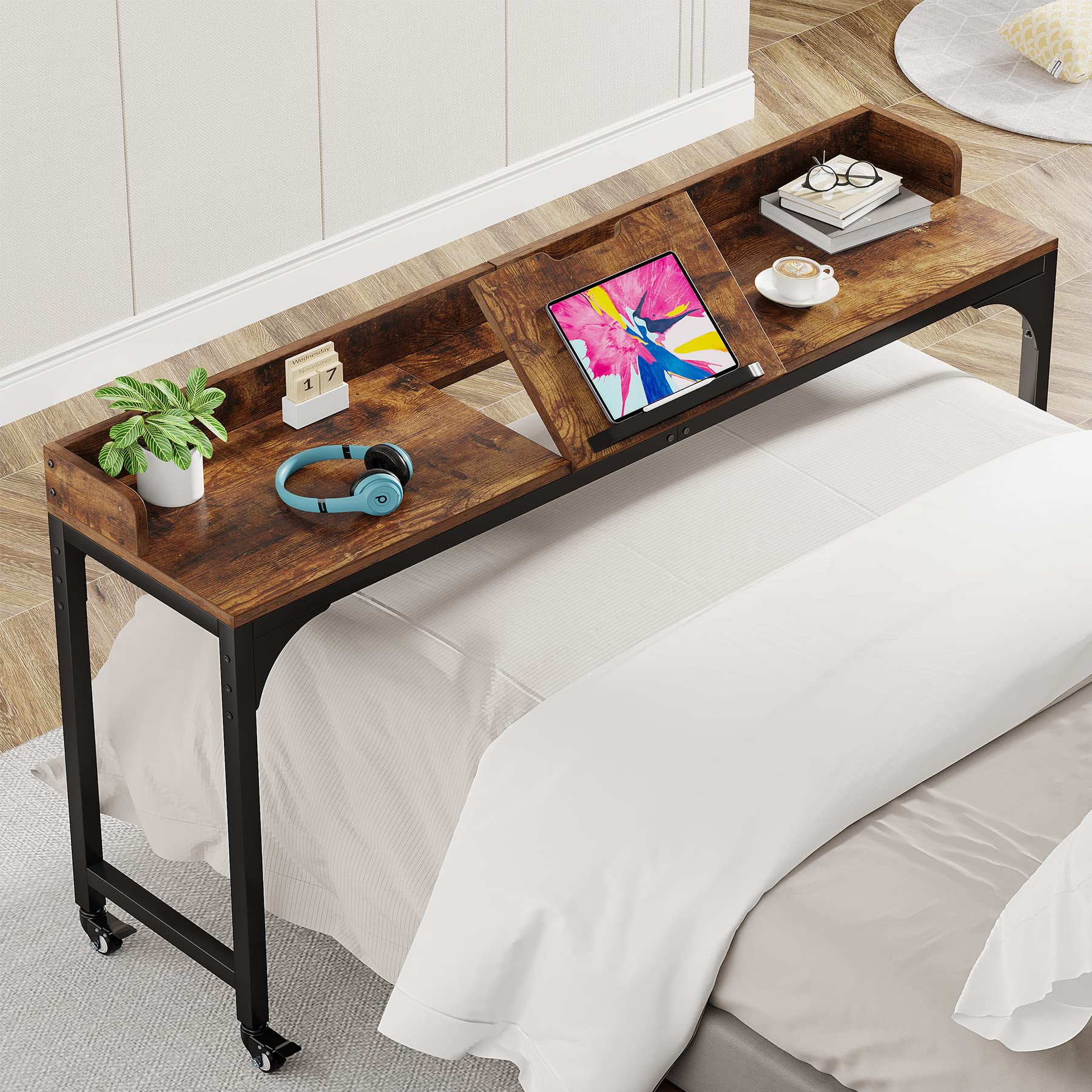Laptop table on sale wheels for bed
