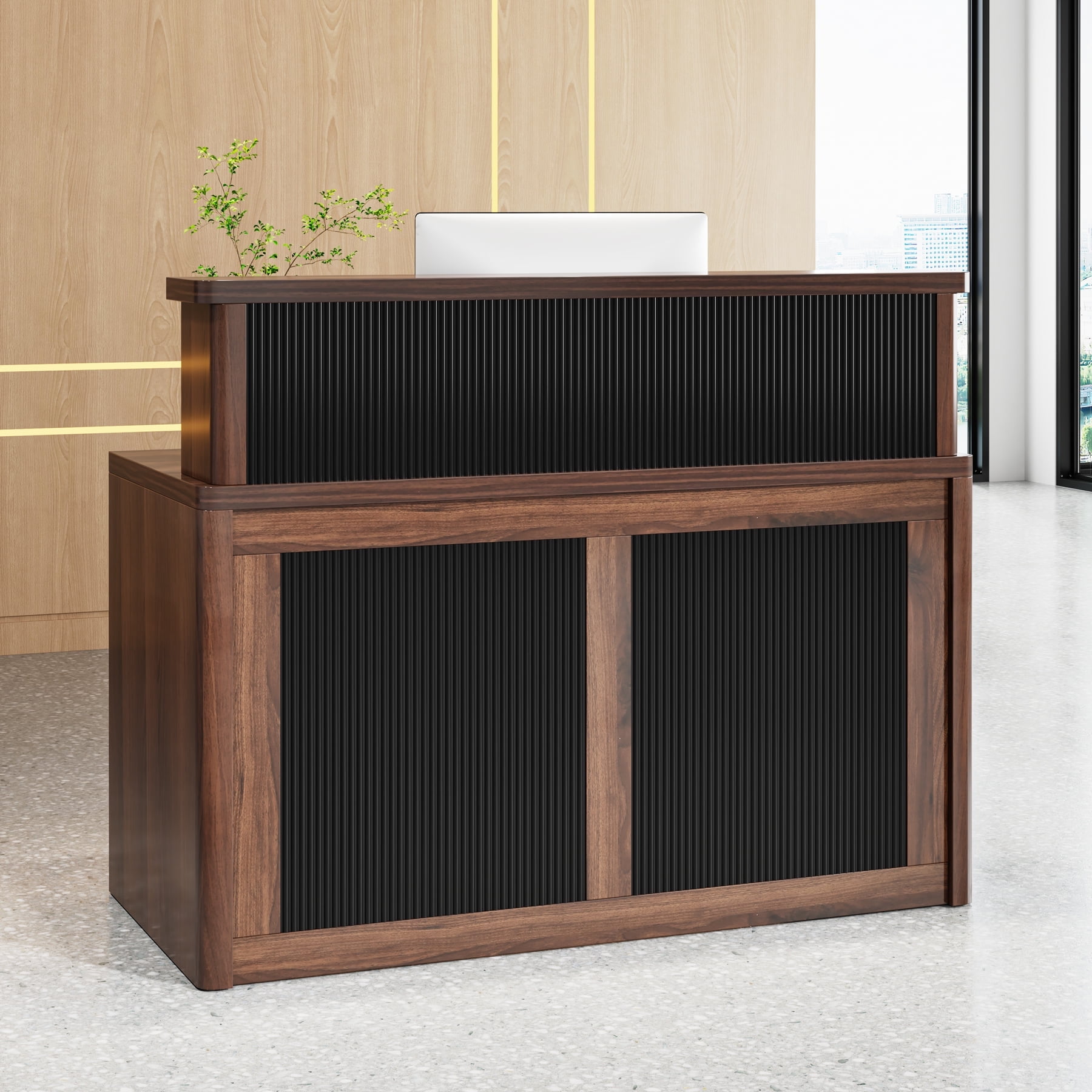 Tribesigns Reception Desk with Counter, 47 Inch Small Reception Room ...