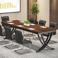 thumbnail image 1 of Finmind Rectangular Conference Table for 6-8 People, 78" Large Wood Seminar Table for Home Office, 1 of 6