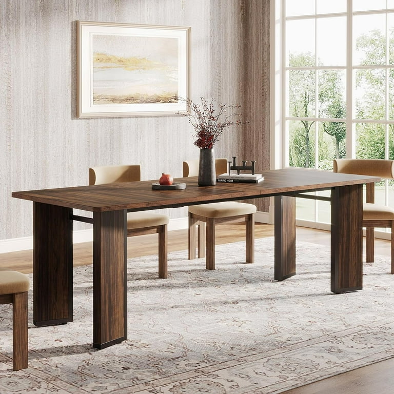 Tribesigns Farmhouse Rectangular Dining Table for Family Dinner,