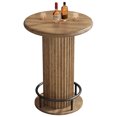thumbnail image 1 of Tribesigns Round Bar Table, Fluted Wooden Bistro Cocktail Table with Metal Footrest, 35.4" High Top Pub Tables for Small Space, Living Room, 1 of 18