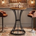 thumbnail image 1 of Tribesigns Round Bar Table for 2, 37.4" H Cocktail Table with Curved Metal Base, Coffee Pub Stand for Small Spaces, Living Room, Kitchen, or Party, 1 of 6