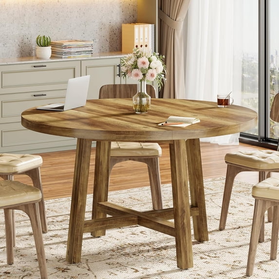 Tribesigns Round Conference Table, 47-Inch Wood Meeting Table, Business Seminar Table for 4-6 People