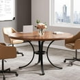 thumbnail image 1 of Tribesigns Round Conference Table, 47" Small Meeting Table with Wooden Texture Surface, Circle Business Seminar Table, Breakroom Table, Reception Negotiation for Office (Brown), 1 of 5