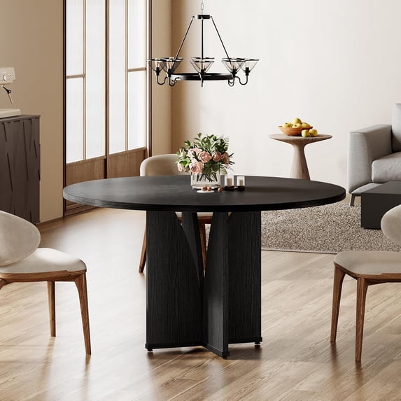 Tribesigns Round Dining Table, 39.37" Wood Kitchen Table for 4 People
