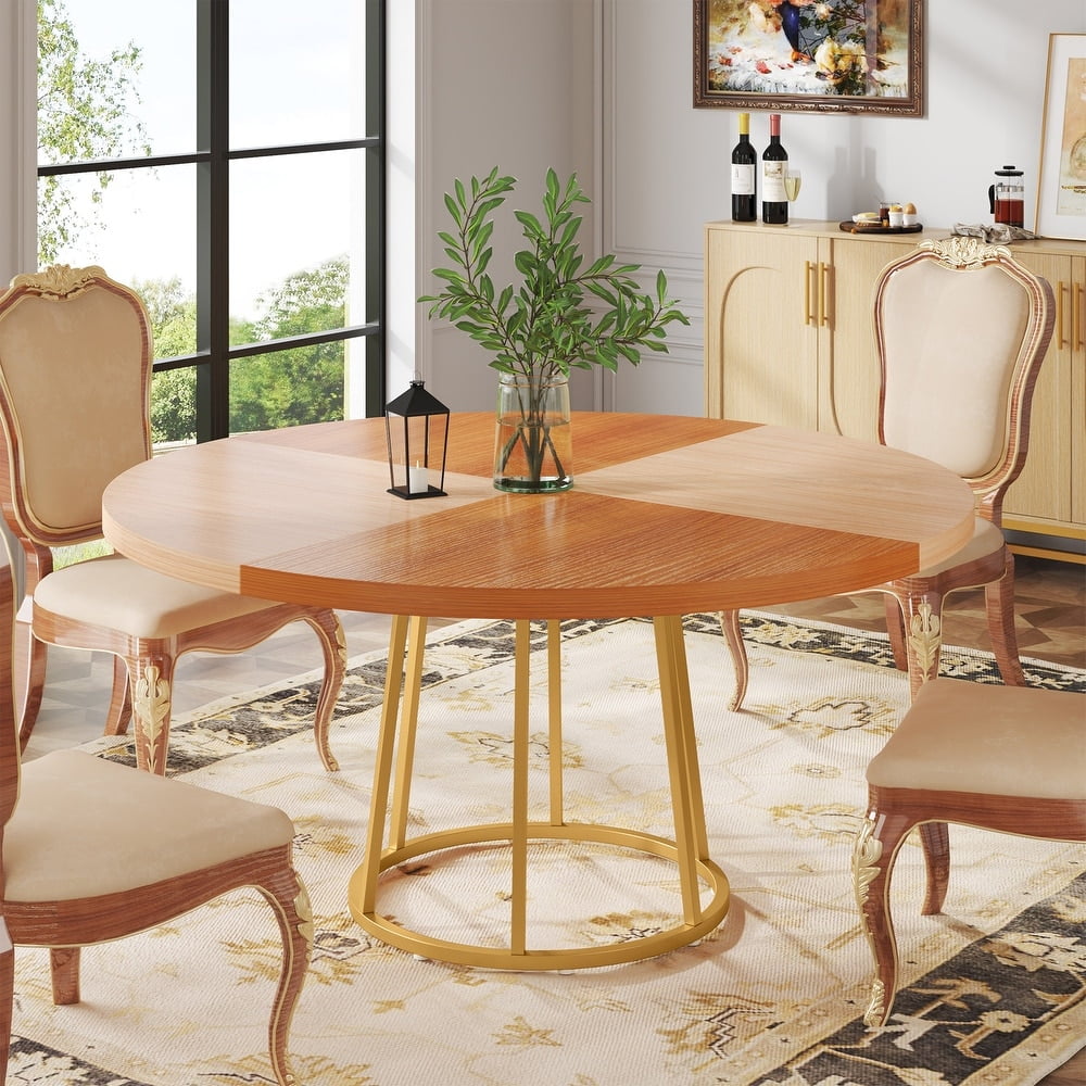 Tribesigns Round Dining Table for 4 People, 47 inch Kitchen Table Large