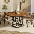 thumbnail image 1 of Tribesigns Round Dining Table for 4-6 People, 47-Inch Circle Kitchen Table Large Dining Room Table with Metal Base, Wood Dinner Table, 1 of 5