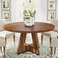 thumbnail image 1 of Tribesigns Round Dining Table for 4, Brown Kitchen Table 47 Inch Farmhouse Wood Kitchen Dinning Table for Kitchen Living Room, 1 of 6