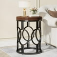 thumbnail image 1 of Tribesigns Round End Table, Industrial Small Side Table Nightstand for Living Room, Brown, 1 of 7