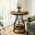 thumbnail image 1 of Tribesigns Round Side Table, End Table 2-Tier End Table Bedside Table with Storage for Couch Side, Living Room (Brown & Black), 1 of 5