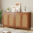 thumbnail image 1 of Tribesigns Set of 2 Rattan Sideboard Buffet Cabinet with Storage, 59 Inch Accent Cabinet with Doors, Storage Cabinet for Dining Room, Living Room, Kitchen, 1 of 8