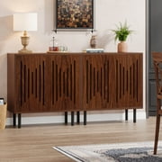 Tribesigns Set of 2 Sideboard Buffet Cabinet with Storage, 59" Buffet Cabinet Sideboard Cabinet with Doors & Adjustable Shelves, Freestanding Accent Storage Cabinet for Living Room