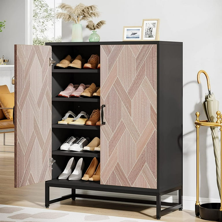 Tribesigns Modern Shoe Cabinet, 5-Tier Tall Wooden Shelf with