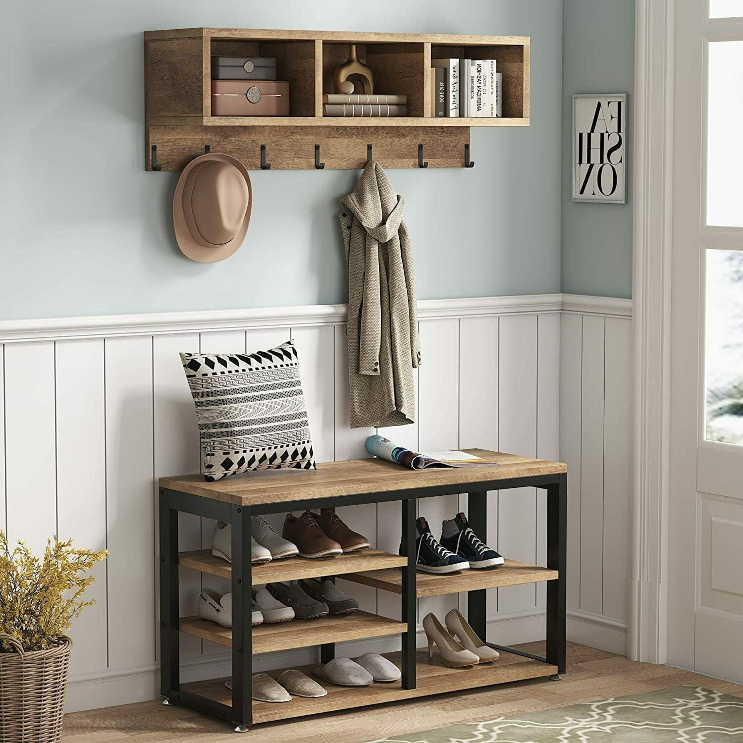 Real Living Tribeca Shoe Storage Entryway Bench