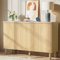 thumbnail image 1 of Tribesigns Sideboard Cabinet with Storage, 59.4-Inch Modern Sideboard Buffet Storage Cabinet with Doors for Kitchen Dining Room Living Room(Walnut), 1 of 5