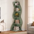 thumbnail image 1 of Tribesigns Small Corner Shelf, 5-Tier Modern Corner Bookcase for Small Space, Living Room (Green), 1 of 9