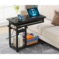thumbnail image 1 of Tribesigns Small Mobile Computer Desk, Portable Adjustable Height Desk with Power Outlets and Storage Shelves for Home Office, Black, 1 of 10