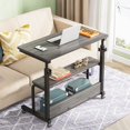 thumbnail image 1 of Tribesigns Small Portable Desk Side Table with Wheels, Height Adjustable C Table for Couch Bed Gray, 1 of 7
