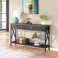 thumbnail image 1 of Tribesigns Sofa Table with Drawers, 70.9 Inch Extra Long Console Table with Storage Shelves Metal Legs for Entryway Living Room Hallway,Black, 1 of 4
