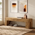 thumbnail image 1 of Tribesigns Solid Wood Bench, 63" Rustic Extra Long Heavy Duty Entryway Bench with Sturdy Frame for Dining Room, Entryway, 1 of 8