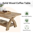 thumbnail image 1 of Tribesigns Solid Wood Coffee Table with Storage Shelf, Farmhouse Rectangular Center Table with X-Shaped Legs, Industrial Accent Cocktail Tables for Living Room, 1 of 14