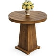 thumbnail image 1 of Tribesigns Solid Wood  Dining Table, 31.5" Small Round Kitchen Table for 2, (Rustic Brown), 1 of 8