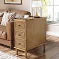 thumbnail image 1 of Tribesigns Solid Wood End Table, Fully Assembled Narrow Side Table with Drawers for Small Spaces, Living Room, Bedroom, Wood Color, 1 of 10