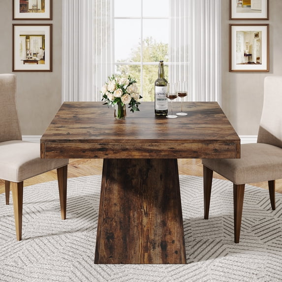 Tribesigns, Square Dining Table, 31.5 inches, Brown - Walmart.com