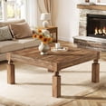 thumbnail image 1 of Tribesigns Square Wood Coffee Table, 39-Inch Farmhouse Coffee Table, Rustic Center Table for Living Room, Easy Assembly, Brown, 1 of 7