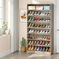 thumbnail image 1 of Tribesigns Tall Shoe Cabinet, 9 Tiers 40-45 Pairs Heavy Duty Wood Freestanding Shoe Storage Cabinet, 70.8'' Tall Shoe Cabinet with Open Storage for Entryway (Beige Gray), 1 of 5