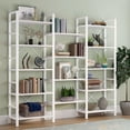 thumbnail image 1 of Tribesigns Triple Wide 5-Shelf Bookcase, Etagere Large Open Bookshelf Vintage Industrial Style Shelves Wood and Metal bookcases Furniture for Home & Office, 1 of 8