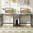 thumbnail image 1 of Tribesigns Long Computer Desk with  Shelves, 79 Inch Double Desk with 2 Drawers for Home Office, Gray, 1 of 7